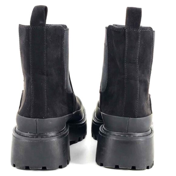 New Nordstrom Rack Bellamy Water Resistant Black Lug Sole Chelsea Boots Womens 7 - Picture 7 of 9